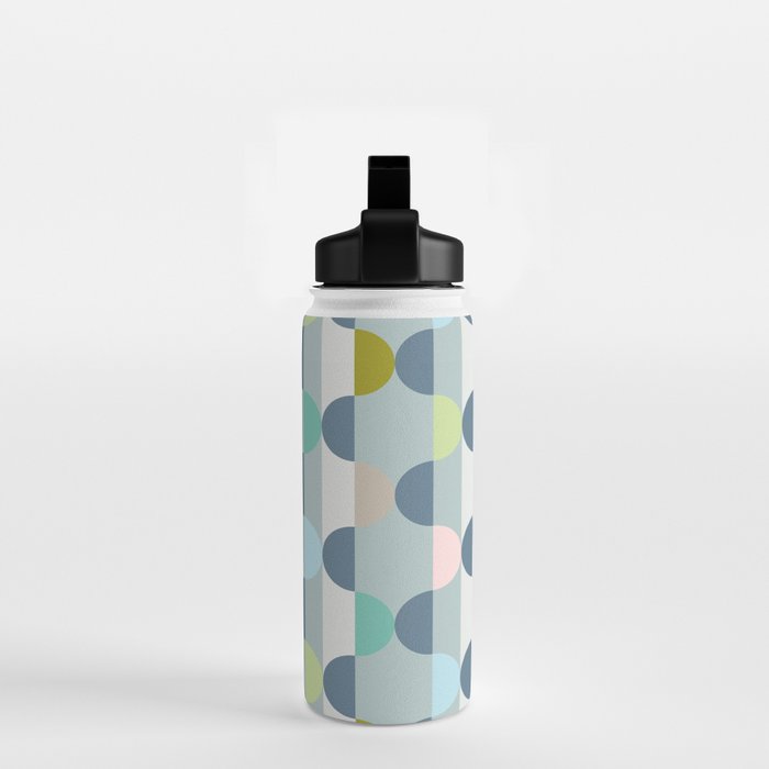 City life facade blue teal Water Bottle Gallery Image 2