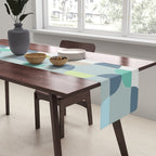 City life facade blue teal Table Runner Gallery Image 2
