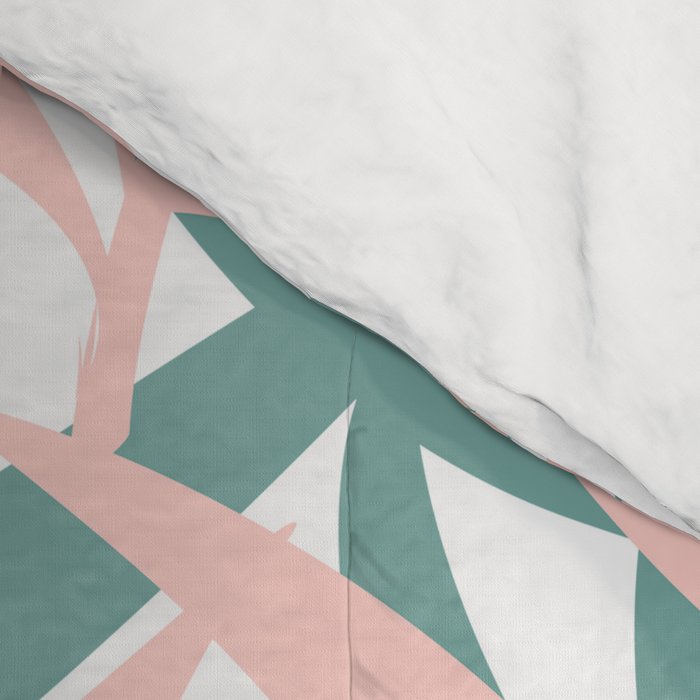 Summer, Tropical Green and Pink, Palm Leaves Pattern Comforter Gallery Image 4