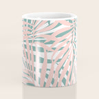 Summer, Tropical Green and Pink, Palm Leaves Pattern Coffee Mug Gallery Image 4