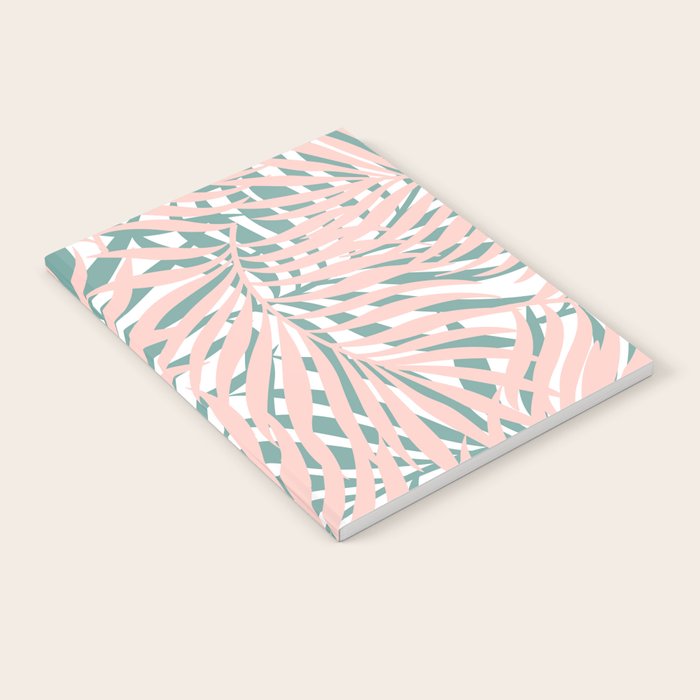 Summer, Tropical Green and Pink, Palm Leaves Pattern Notebook Gallery Image 2