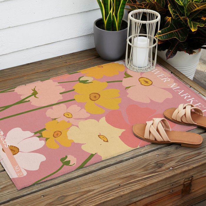 Flower Market - Ranunculus #2 Outdoor Rug Gallery Image 2