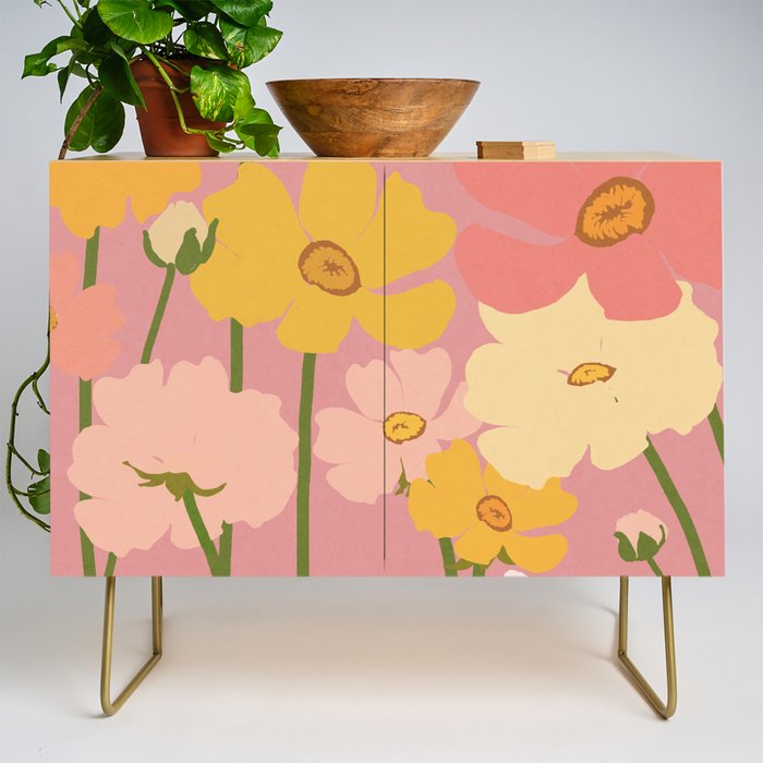 Flower Market - Ranunculus #2 Credenza Gallery Image 1
