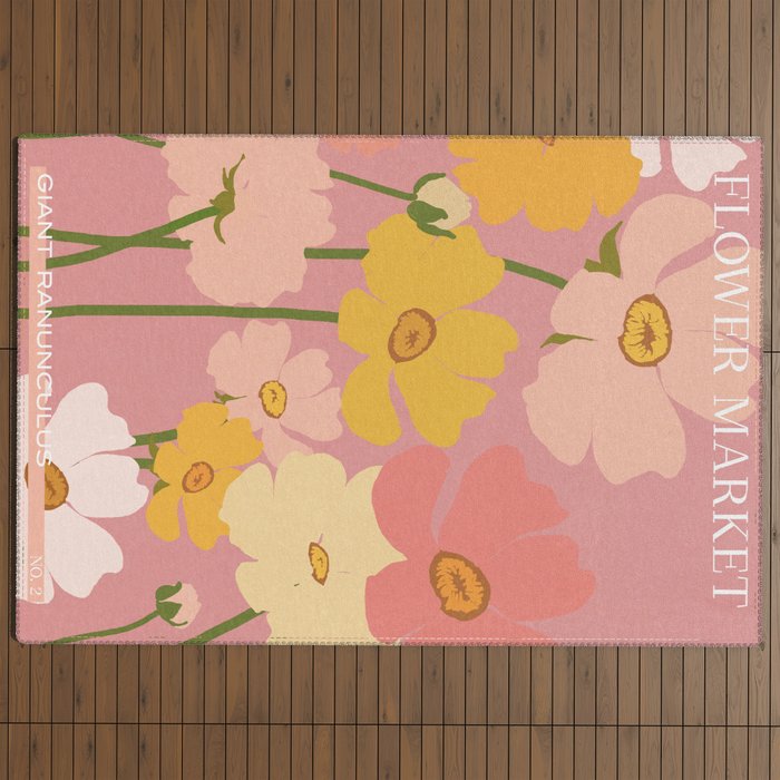 Flower Market - Ranunculus #2 Outdoor Rug Gallery Image 4