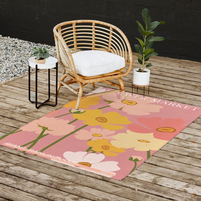 Flower Market - Ranunculus #2 Outdoor Rug Gallery Image 2