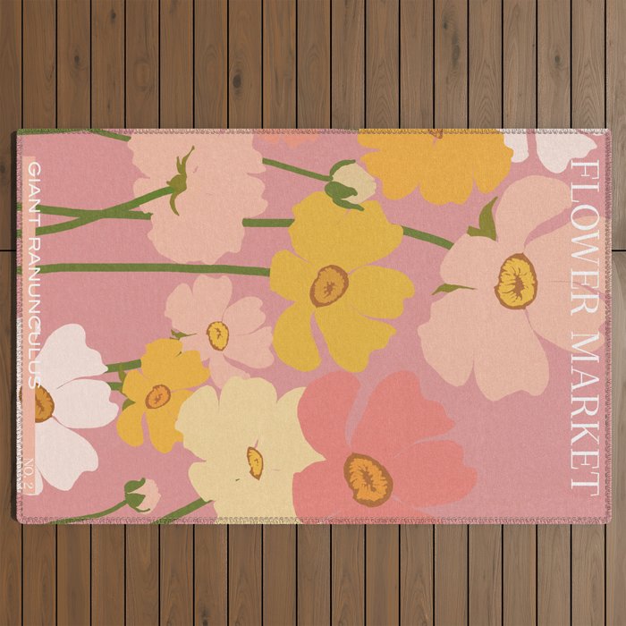 Flower Market - Ranunculus #2 Outdoor Rug Gallery Image 2