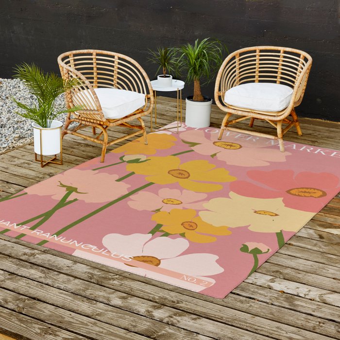 Flower Market - Ranunculus #2 Outdoor Rug Gallery Image 2