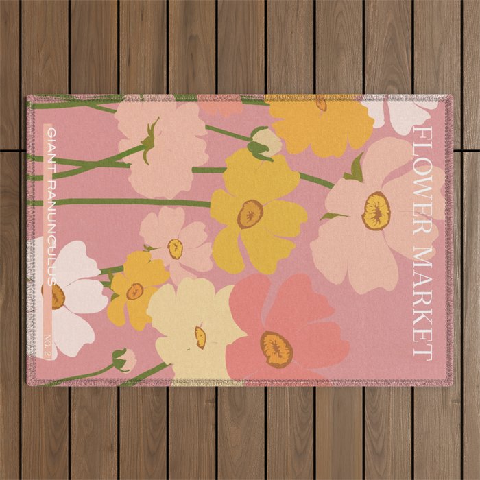 Flower Market - Ranunculus #2 Outdoor Rug Gallery Image 1