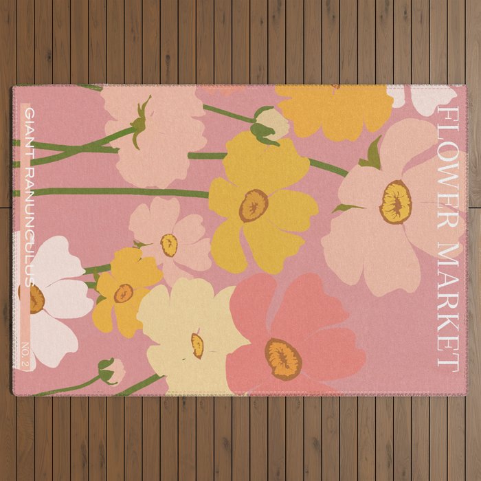 Flower Market - Ranunculus #2 Outdoor Rug Gallery Image 3