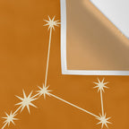 Scorpio Zodiac Star Constellation Line Art Orange Wall Tapestry Gallery Image 3