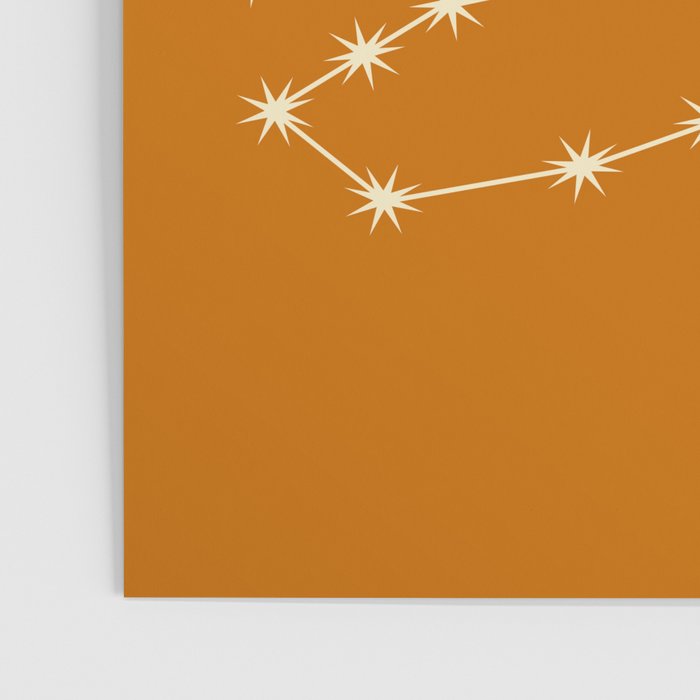 Scorpio Zodiac Star Constellation Line Art Orange Poster Gallery Image 3