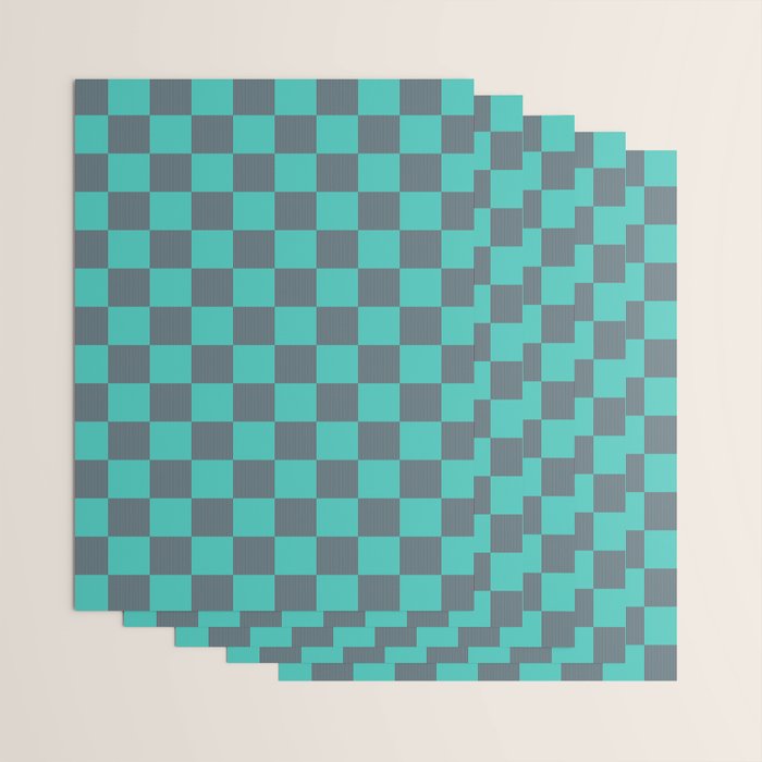 Textured Plaid pattern purple and teal Wrapping Paper Gallery Image 3