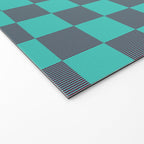 Textured Plaid pattern purple and teal Welcome Mat Gallery Image 2
