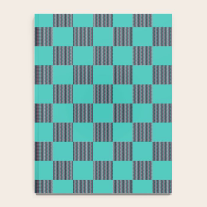 Textured Plaid pattern purple and teal Notebook Gallery Image 4