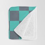 Textured Plaid pattern purple and teal Throw Blanket Gallery Image 3