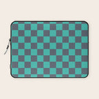 Textured Plaid pattern purple and teal Laptop Sleeve Gallery Image 1