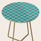 Textured Plaid pattern purple and teal Side Table Gallery Image 2