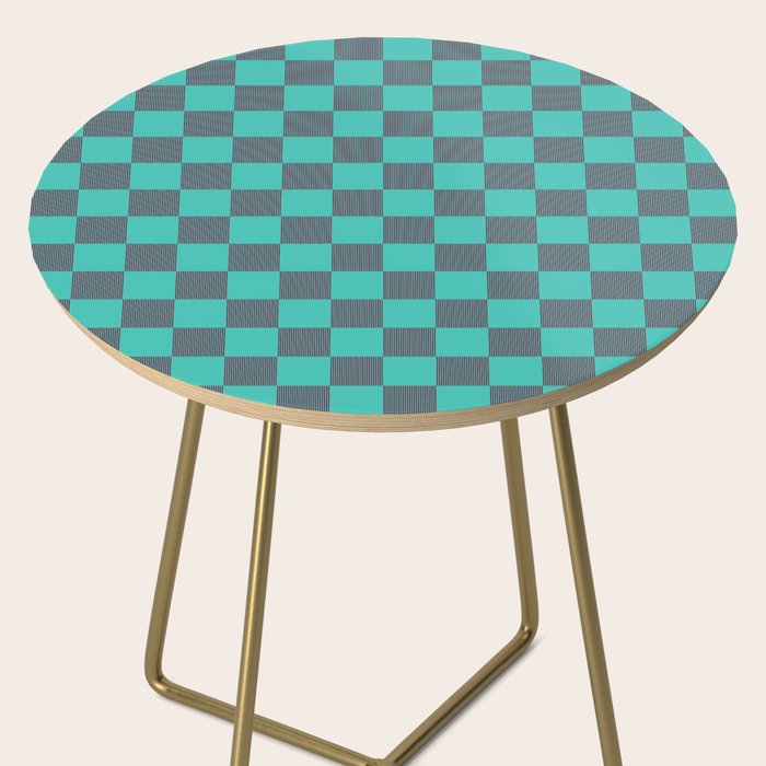 Textured Plaid pattern purple and teal Side Table Gallery Image 2