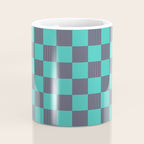 Textured Plaid pattern purple and teal Coffee Mug Gallery Image 4
