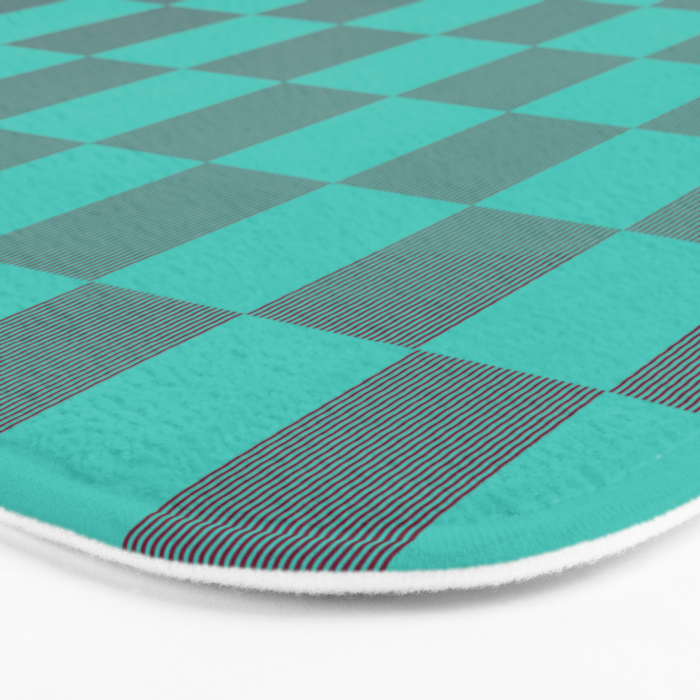 Textured Plaid pattern purple and teal Bath Mat Gallery Image 3