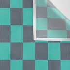 Textured Plaid pattern purple and teal Wall Tapestry Gallery Image 3
