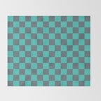 Textured Plaid pattern purple and teal Throw Blanket Gallery Image 2