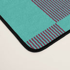 Textured Plaid pattern purple and teal Desk Mat Gallery Image 4