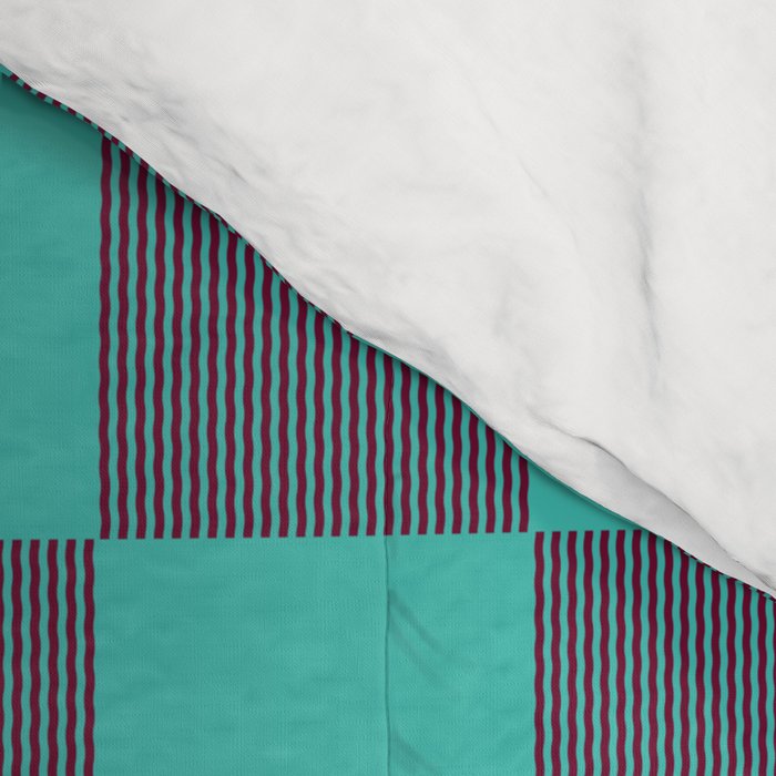 Textured Plaid pattern purple and teal Comforter Gallery Image 4