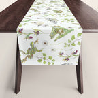 Spring Frogs and Orchids - Light Green Table Runner Gallery Image 1