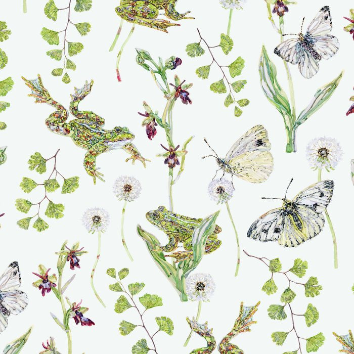 Spring Frogs and Orchids - Light Green Coffee Mug Gallery Image 2