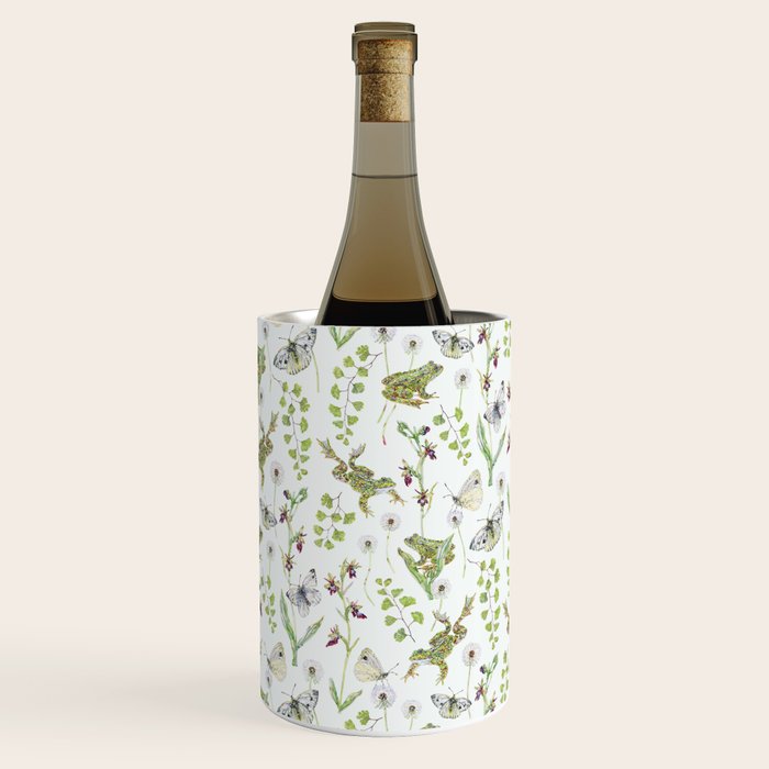Spring Frogs and Orchids - Light Green Wine Chiller Gallery Image 1