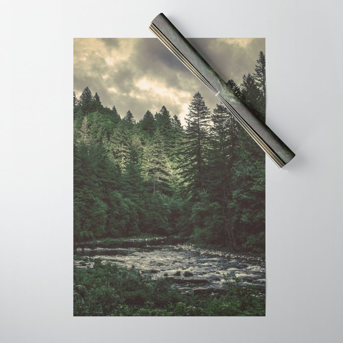 Pacific Northwest River - Nature Photography Wrapping Paper Gallery Image 1