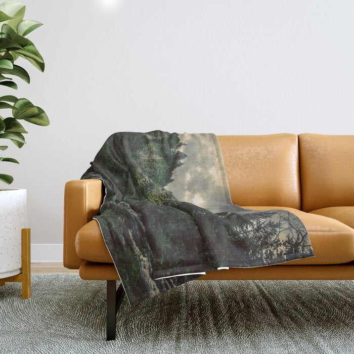 Pacific Northwest River - Nature Photography Throw Blanket Gallery Image 1