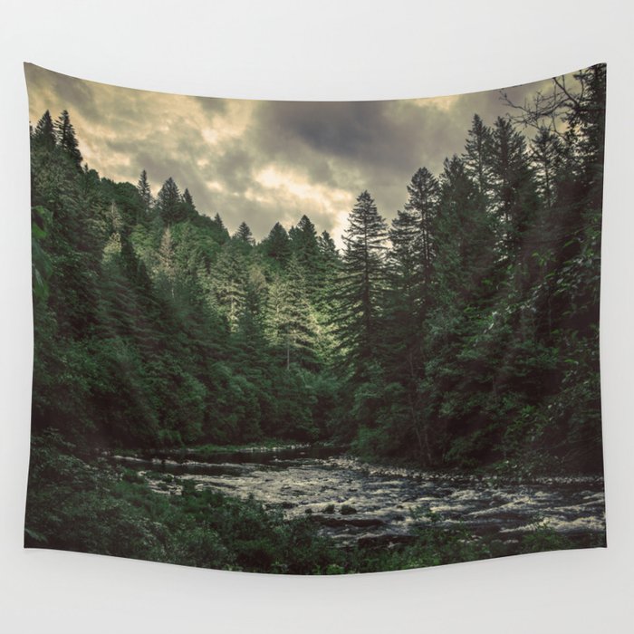 Pacific Northwest River - Nature Photography Wall Tapestry Gallery Image 4