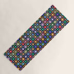 Checkered Flowers in Black  Yoga Mat Gallery Image 1