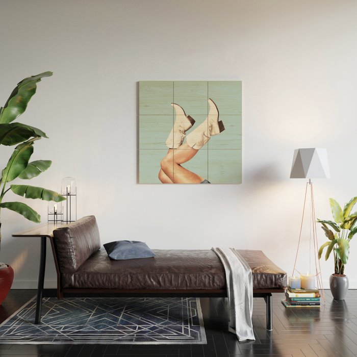 These Boots - Blue Wood Wall Art Gallery Image 2