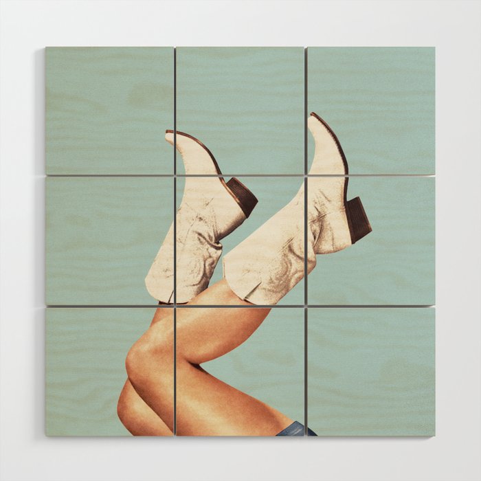 These Boots - Blue Wood Wall Art Gallery Image 1
