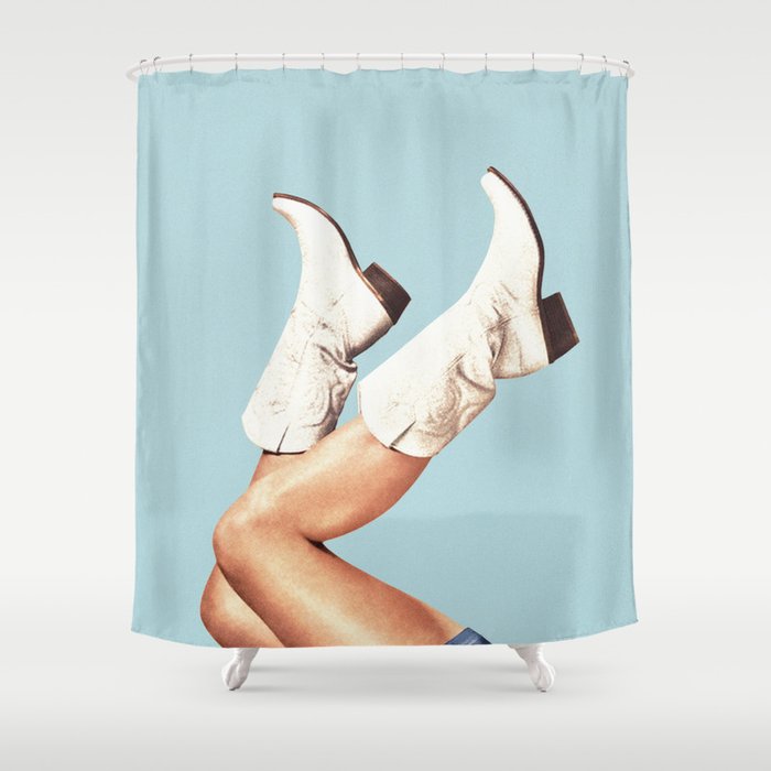 These Boots - Blue Shower Curtain Gallery Image 1