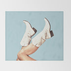 These Boots - Blue Throw Blanket Gallery Image 2