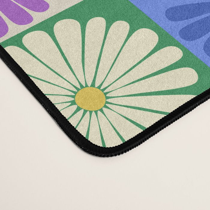 Retro Flowers Check Pattern XIV Desk Mat Gallery Image 4