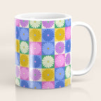 Retro Flowers Check Pattern XIV Coffee Mug Gallery Image 1