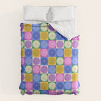 Retro Flowers Check Pattern XIV Comforter Gallery Image 6