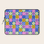 Retro Flowers Check Pattern XIV Laptop Sleeve Gallery Image 1