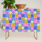 Retro Flowers Check Pattern XIV Credenza Gallery Image 1