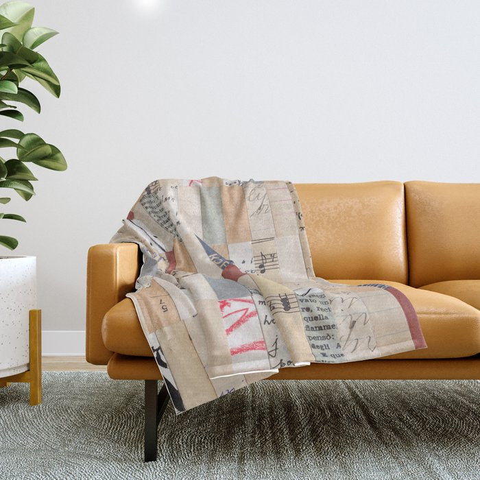 Mix of Papers Throw Blanket Gallery Image 1