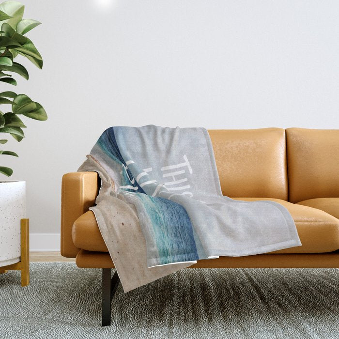 My Happy Place (Beach) Throw Blanket Gallery Image 1
