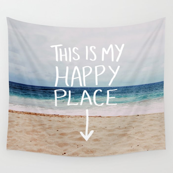 My Happy Place (Beach) Wall Tapestry
