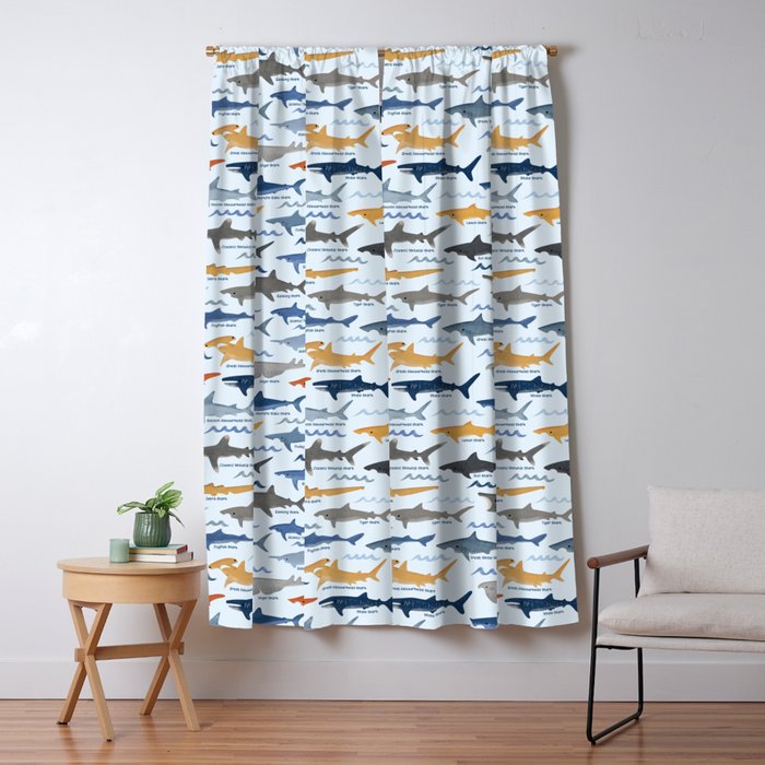 Shark Species Identification Chart Window Curtain Gallery Image 5