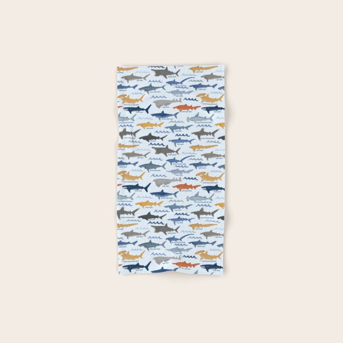 Shark Species Identification Chart Bath Towel Gallery Image 1
