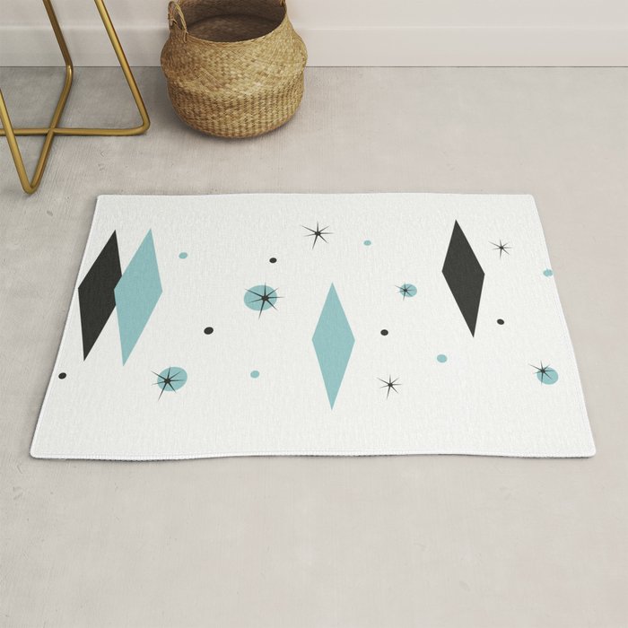 Vintage 1950s Mid Century Modern Design Rug Gallery Image 1